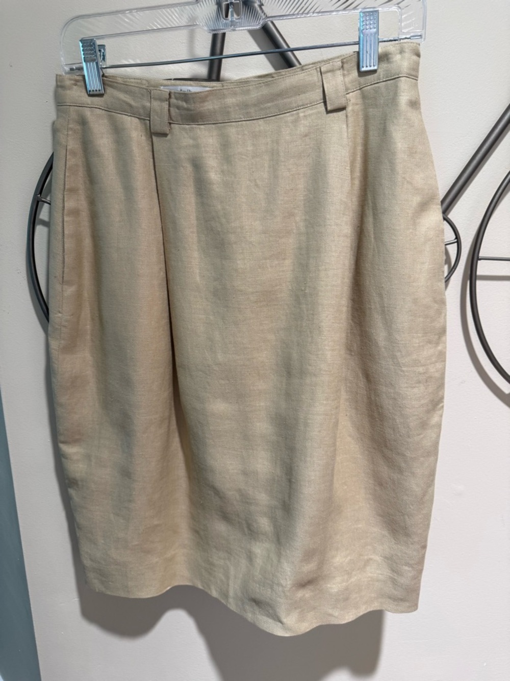 Liz Claiborne Collection Classic Beige Women’s 100% Linen Skirt Size 10